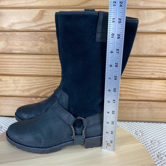 Sperry Top Sider Womens 6.5 US Black Leather Harness Boots Mid Calf Pull-on - Picture 5 of 11